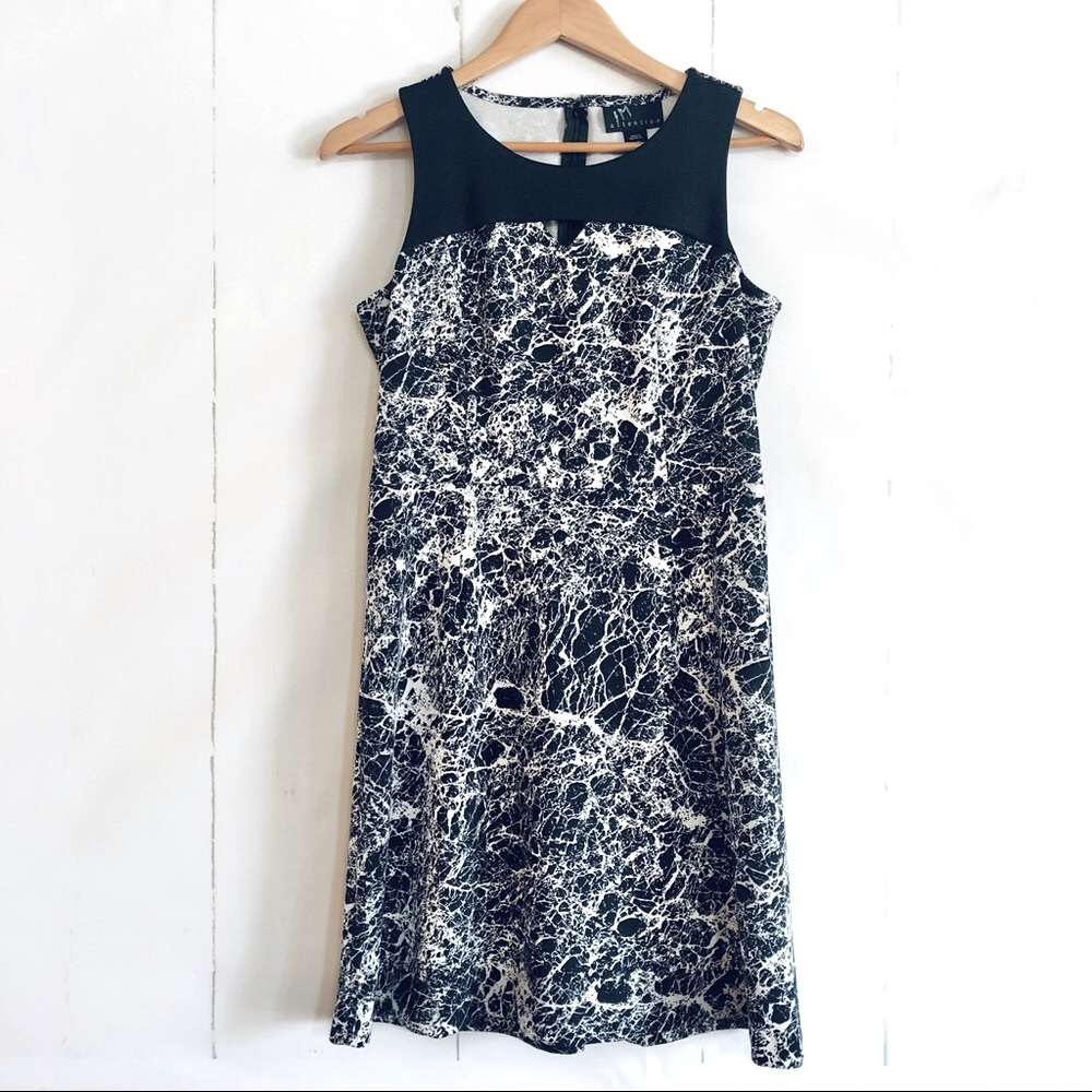Attention Black & White A-Line Dress
